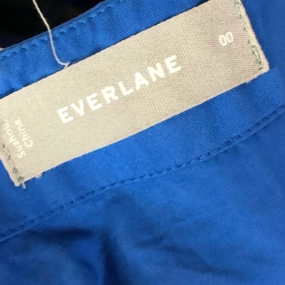 Everlane The Clean Cotton Split Back Crop Top Bright Blue 00 - Picture 5 of 5